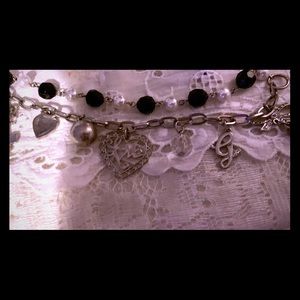 Guess layered signature charm bracelet